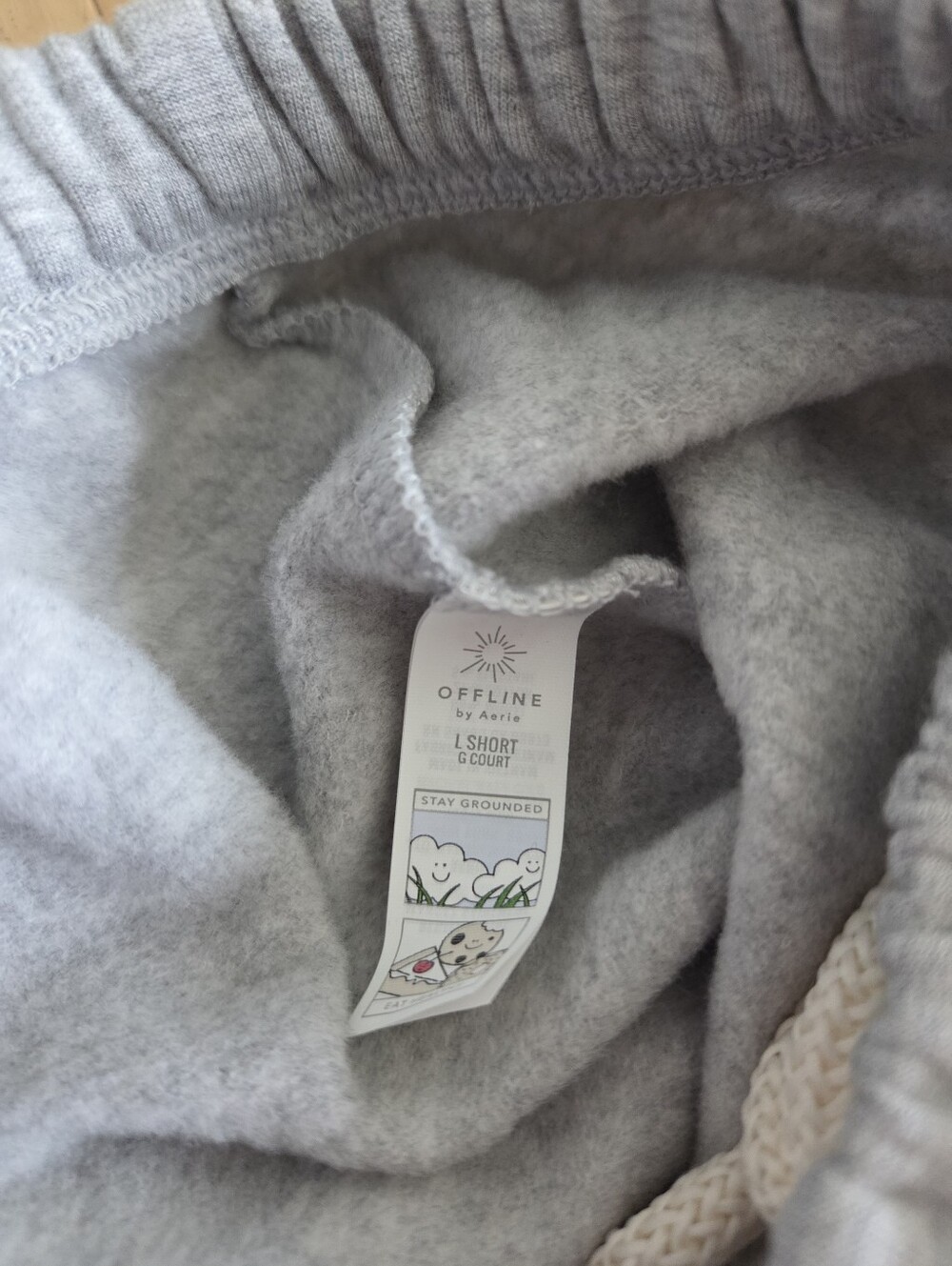 NWT OFFLINE By Aerie OTT Fleece Super Wide Leg Pants Gray L Short - Picture 4 of 7
